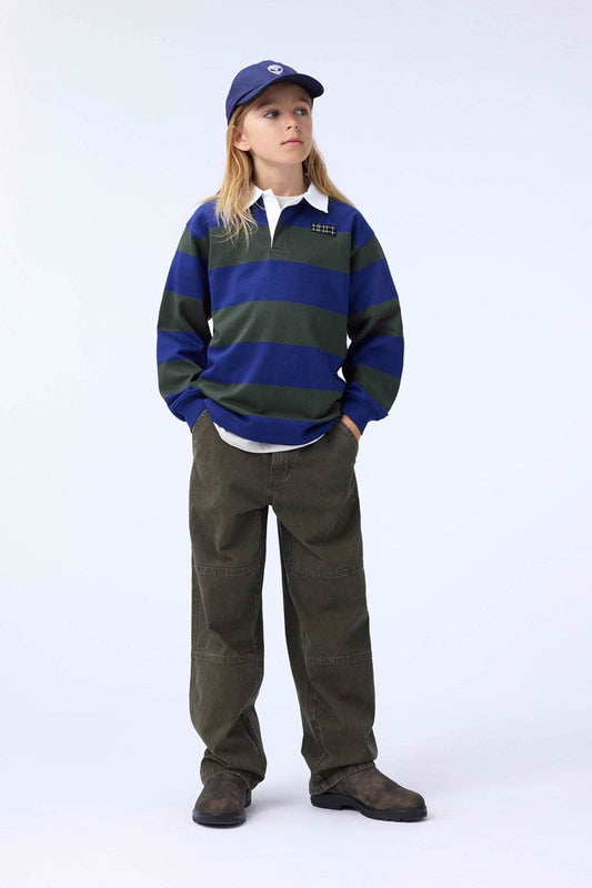 ALFRED CANVAS PANTS IN VEGETATION WASH FRONT VIEW