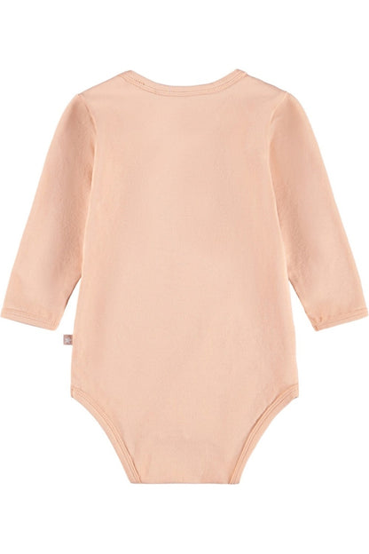 FOSS LONG SLEEVE BODYSUIT IN SQUIRREL HEART BACK VIEW