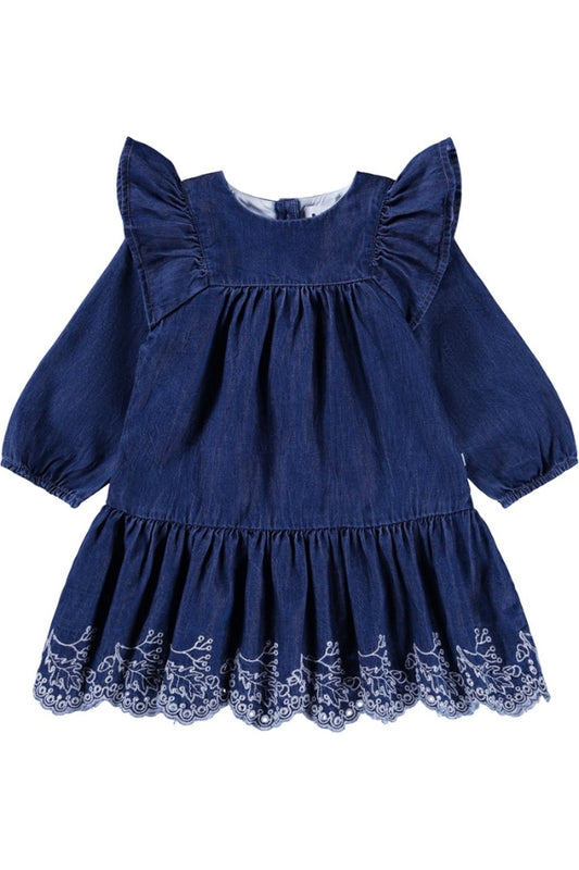 CARAS DRESS IN OAK EMBROIDERY FRONT VIEW