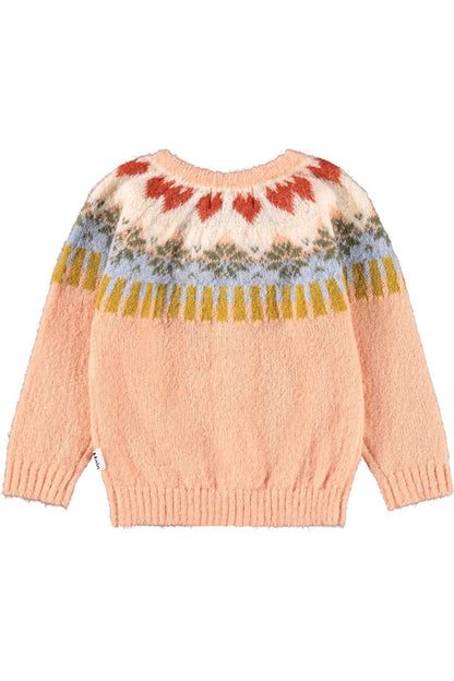 BAY KNITTED CARDIGAN IN NORDIC BUNNY BACK VIEW