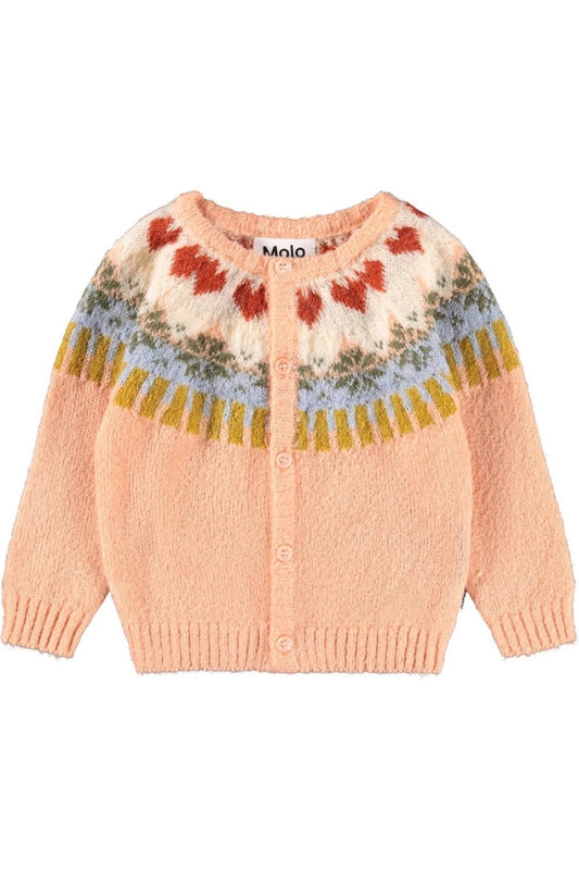 BAY KNITTED CARDIGAN IN NORDIC BUNNY FRONT VIEW