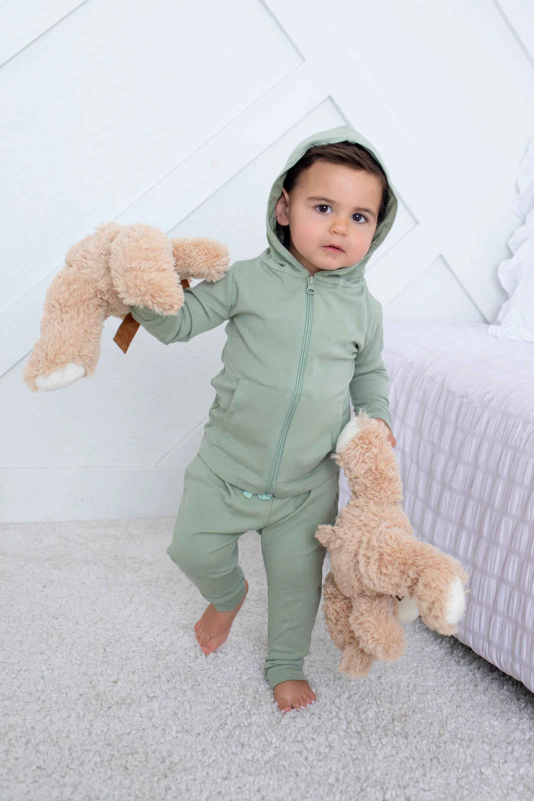 JOGGER SET IN SAGE FRONT VIEW