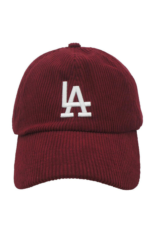 Corduroy "LA" ball cap in wine