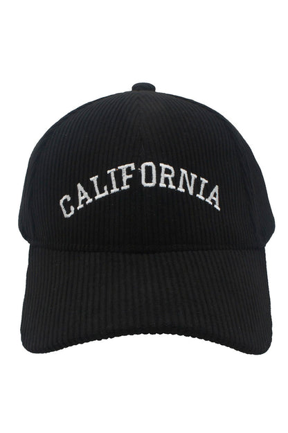 Corduroy California Ball Cap in black