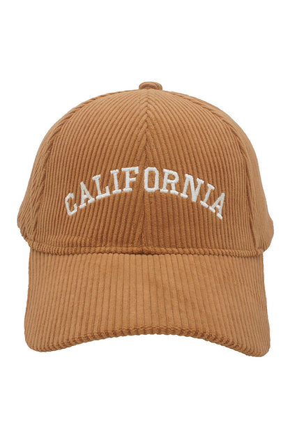Corduroy California Ball Cap in camel