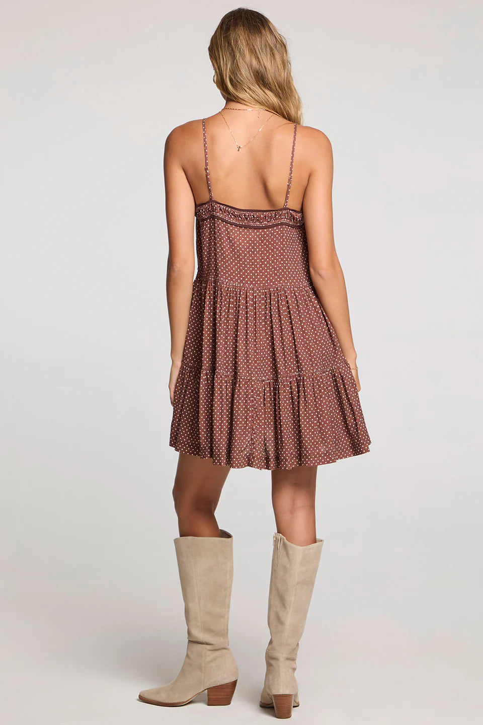 TANK MINI DRESS IN MOCHA BACK VIEW