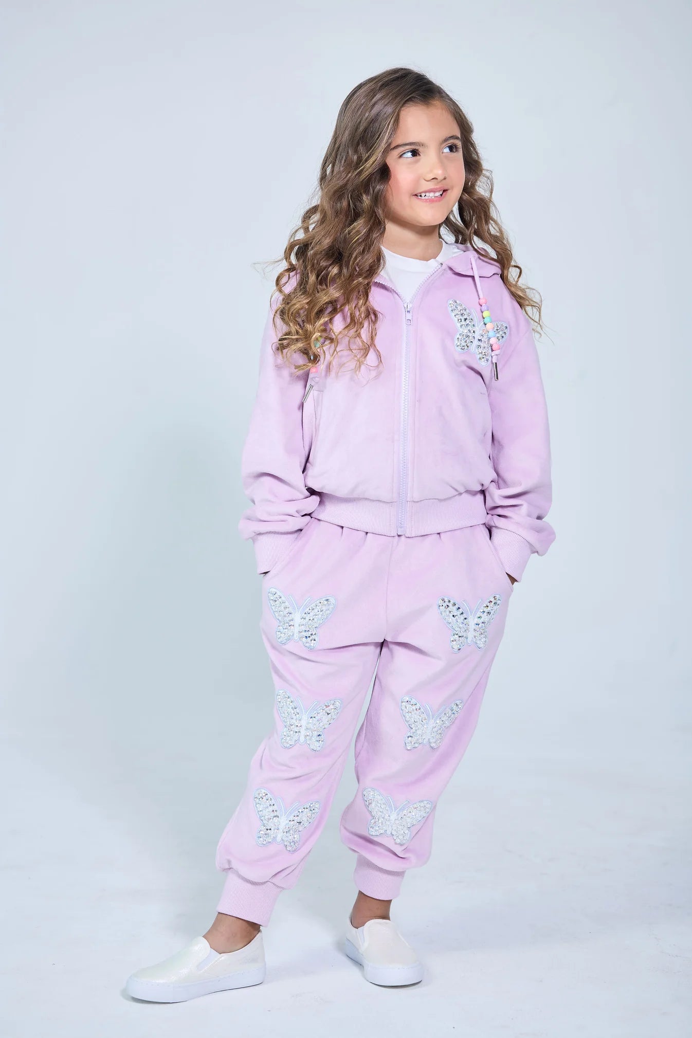 PLUSH JOGGER SET IN PURPLE FRONT VIEW