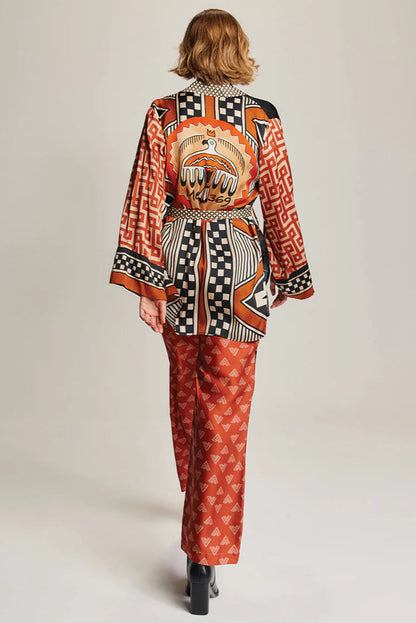 LUCIA BELTED KIMONO IN RODEO BACK VIEW