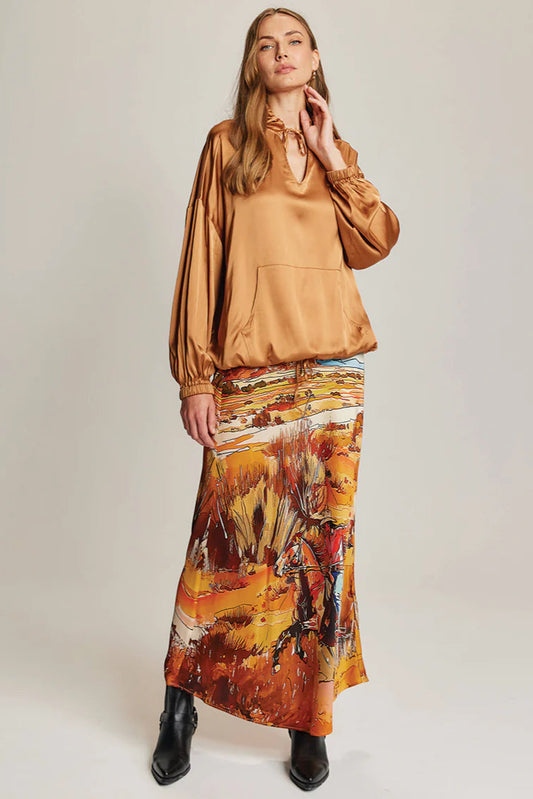 BLAKELY SLIP SKIRT IN RODEO FRONT VIEW