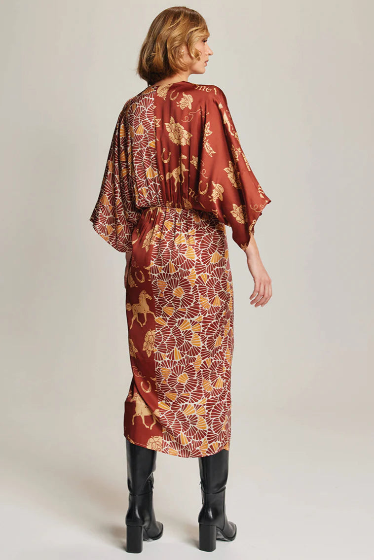 CAMILA TWISTED DRESS IN RODEO BACK VIEW