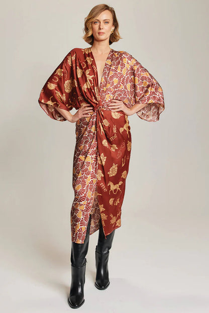 CAMILA TWISTED DRESS IN RODEO FRONT VIEW