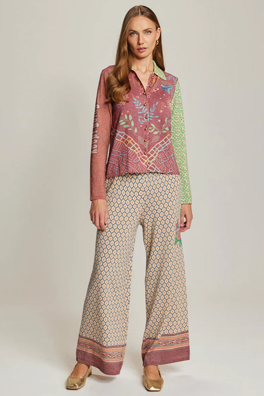 MICHELLE KNIT PANTS IN SHIPIBO FRONT VIEW