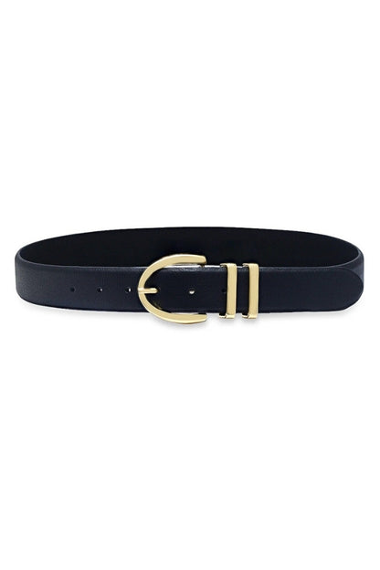 PALISADES BELT IN BLACK AND GOLD FRONT VIEW