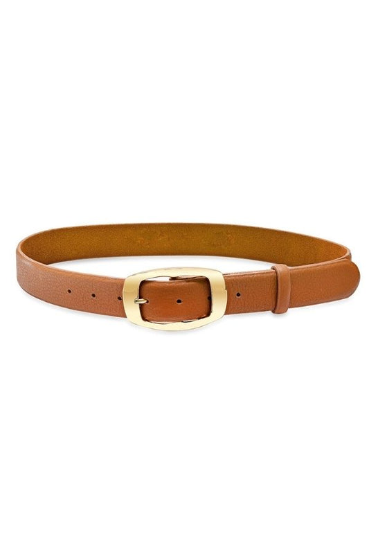 OAKWOOD BELT IN CARAMEL FRONT VIEW