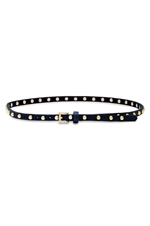 CENTINELA BELT IN BLACK WITH GOLD FRONT VIEW