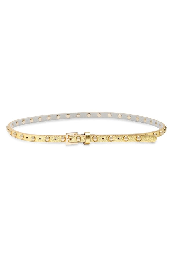CENTINELA BELT IN METALLIC GOLD WITH GOLD FRONT VIEW