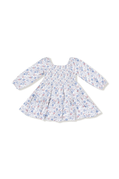 CAP SLEEVE DRESS IN COUNTRY GIRL FLORAL BACK VIEW