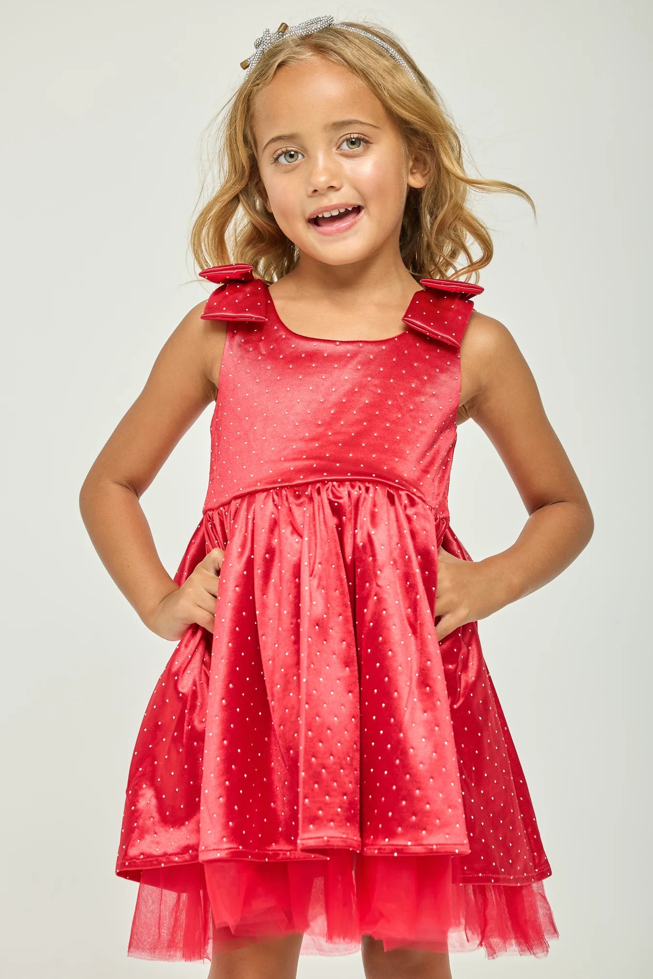 THE HOLIDAY DRESS IN RED FRONT VIEW