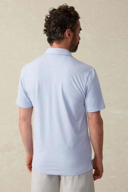 Short sleeve movement polo shirt in vista view stripe back view