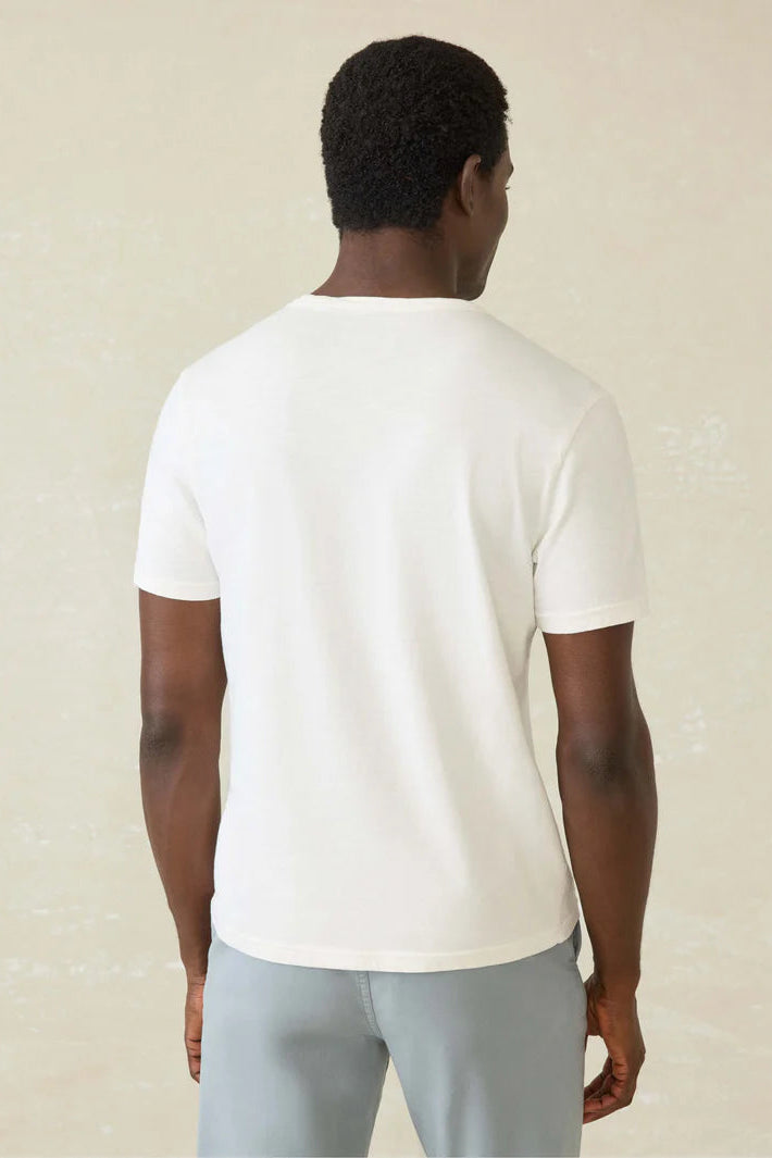 Sunwashed pocket tee in white back view
