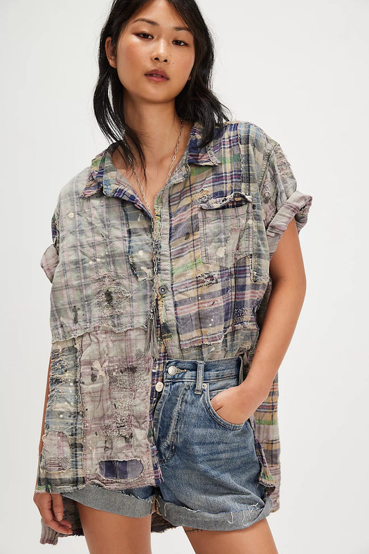 YD PATCHWORK PERLETTA SHIRT IN MULTI FRONT VIEW