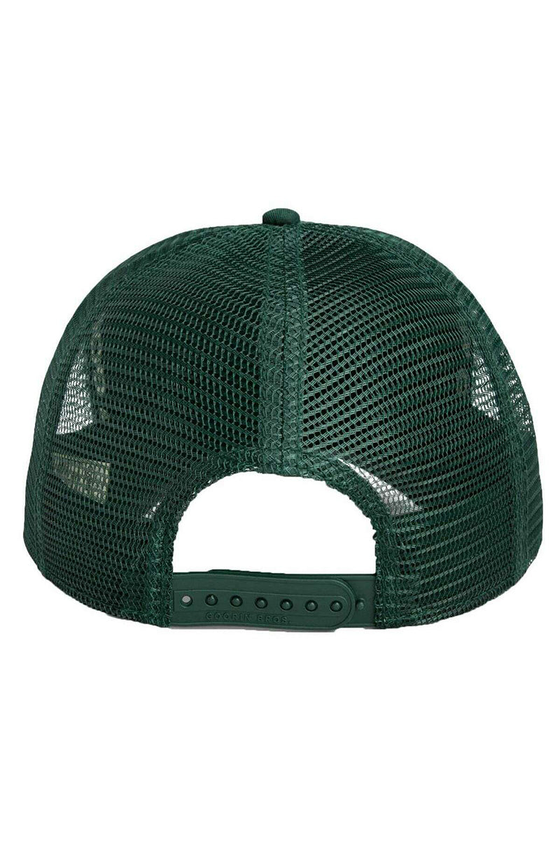 THE LUCKY DUCK TRUCKER dark green mesh back cap with adjustable snapback
