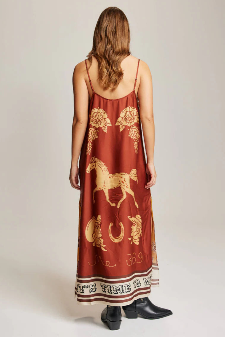 OLIVIA CAMISOLE DRESS IN RODEO BACK VIEW