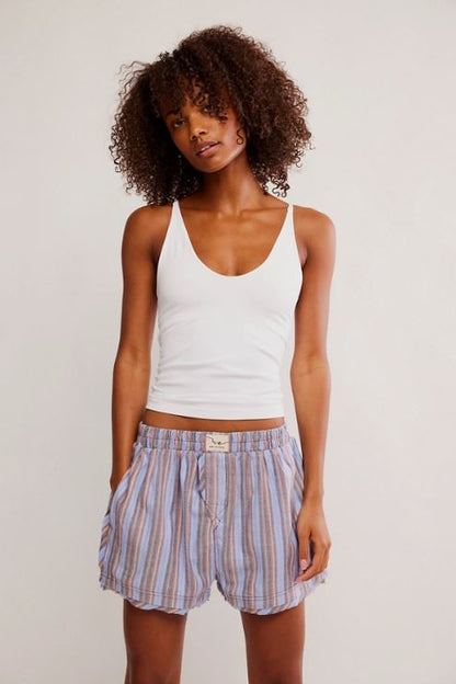 Day to day flannel boxers blue combo front view