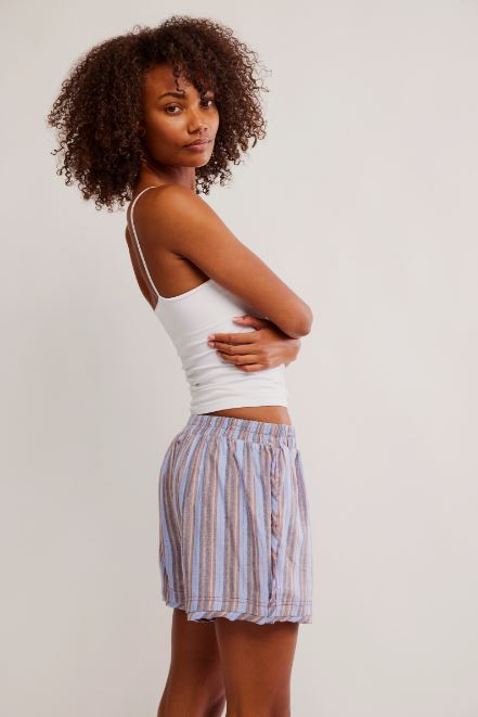 Day to day flannel boxers blue combo side view