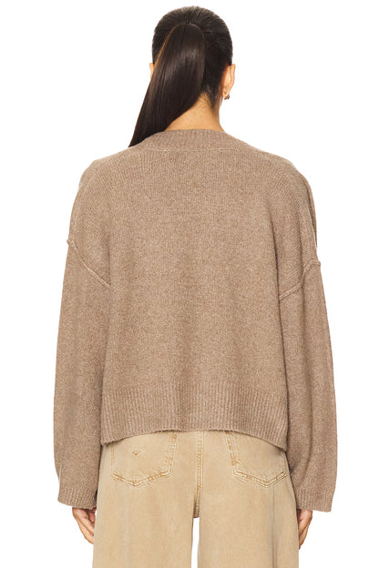 COOL OF THE NIGHT CARDI IN MOCHA MILANGE BACK VIEW