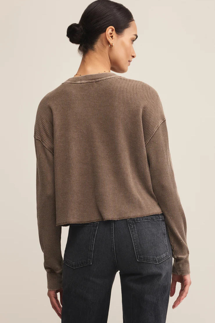 ANGEL MINI THERMAL TOP IN SUEDE BACK VIEW