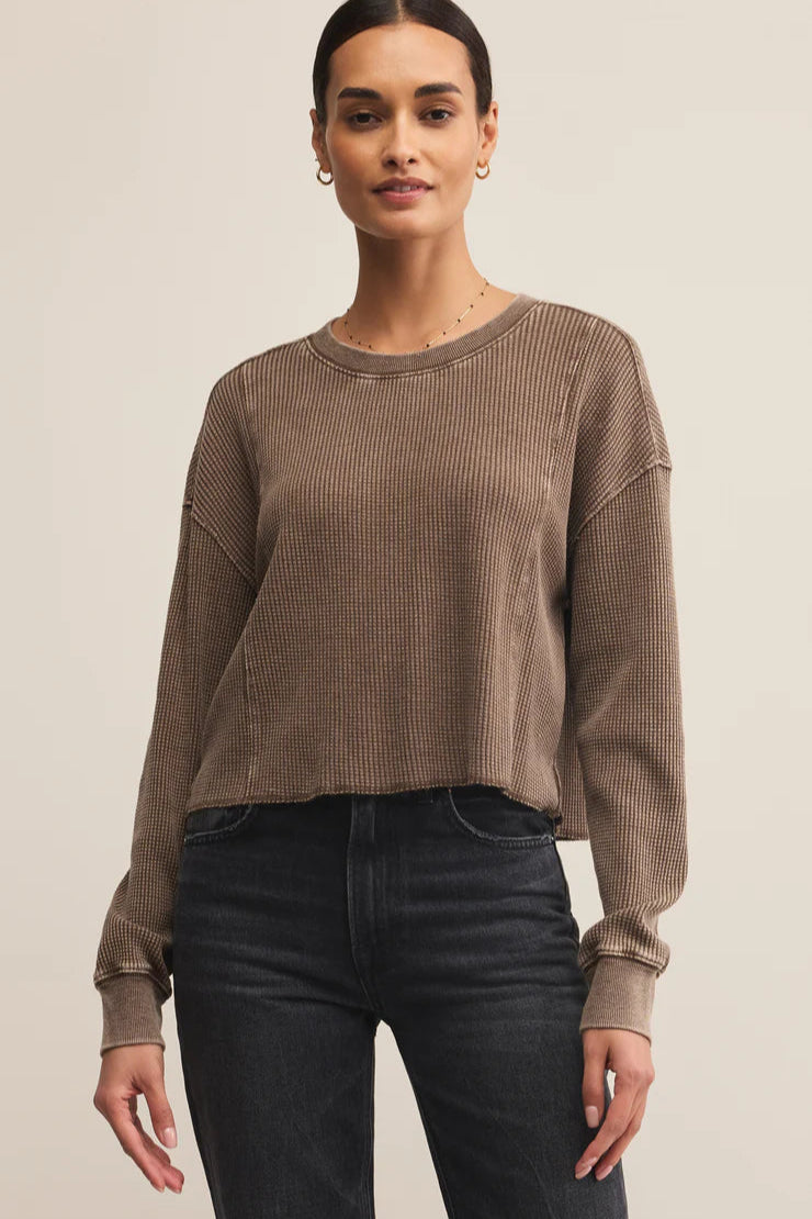 MINI THERMAL TOP IN SUEDE FRONT VIEW