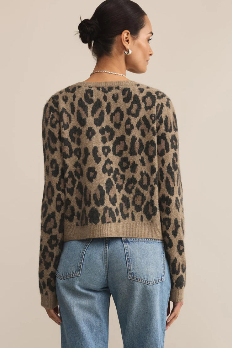 WILD OUTLOOK CARDIGAN IN DESERT TAN BACK VIEW