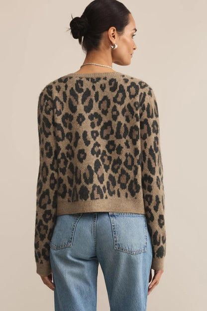 WILD OUTLOOK CARDIGAN IN DESERT TAN BACK VIEW