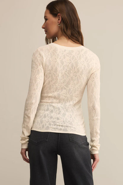 TIBI SCOOP MESH TOP IN CRYSTAL BACK VIEW