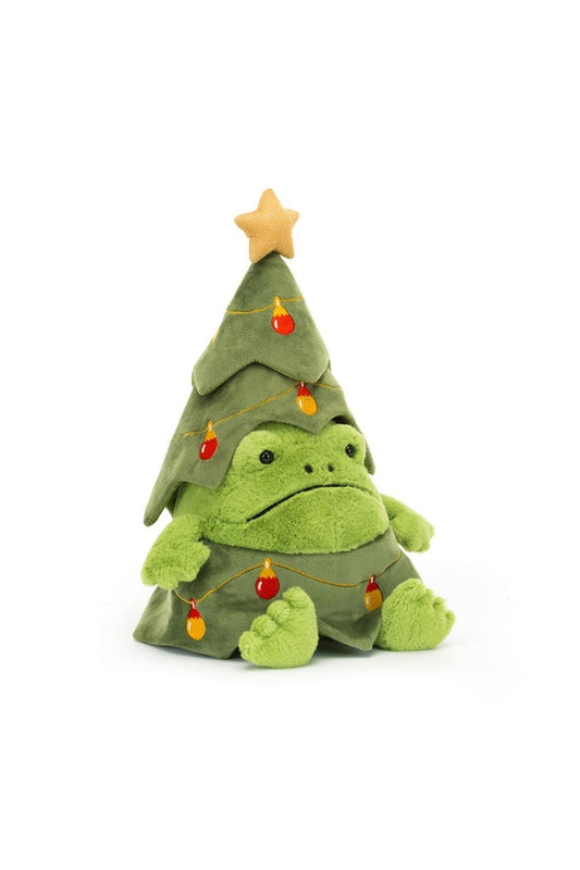 CHRISTMAS TREE RICKY RAIN FROG IN GREEN FRONT VIEW