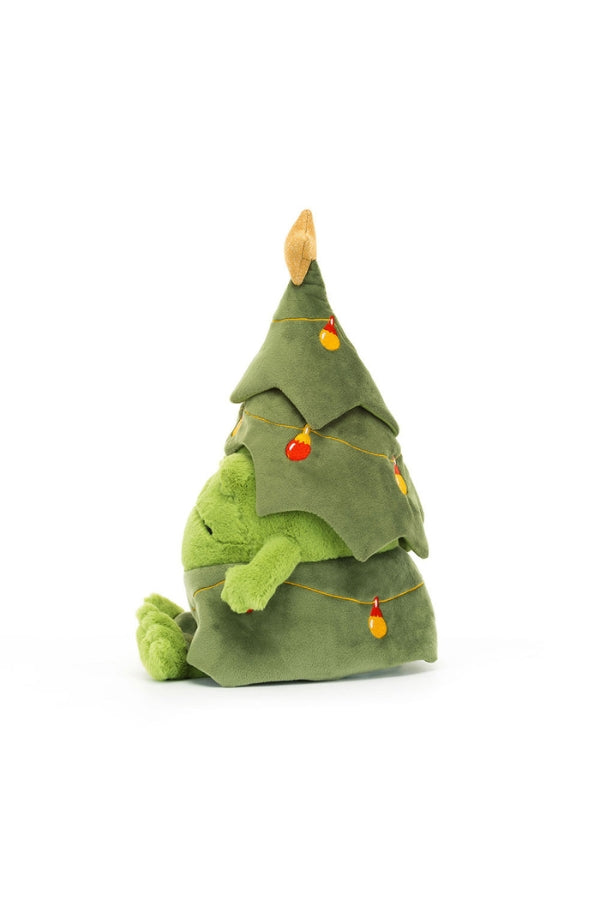 CHRISTMAS TREE RICKY RAIN FROG IN GREEN SIDE VIEW
