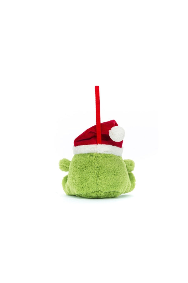 RICKY RAIN FROG ORNAMENT IN GREEN/RED BACK VIEW