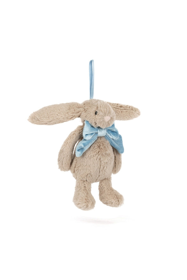 BASHFUL ORNAMENT IN BEIGE BUNNY FRONT VIEW