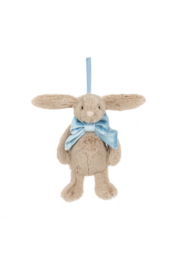 BASHFUL ORNAMENT IN BEIGE BUNNY FRONT VIEW