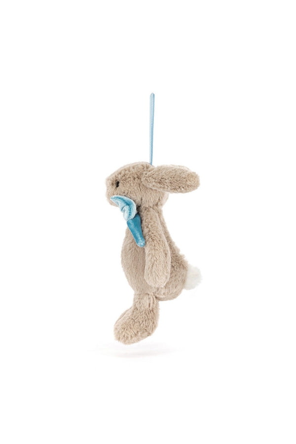 BASHFUL ORNAMENT IN BEIGE BUNNY SIDE VIEW