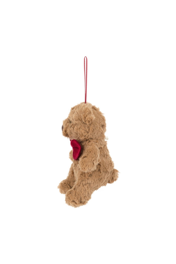 BARTHOLOMEW BEAR ORNAMENT IN BROWN SIDE VIEW