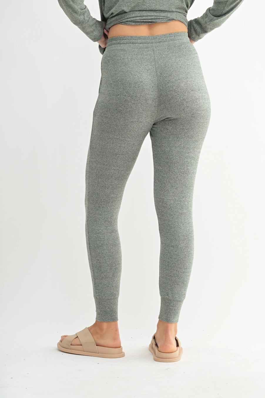 Brushed lounge jogger in urban grey back view