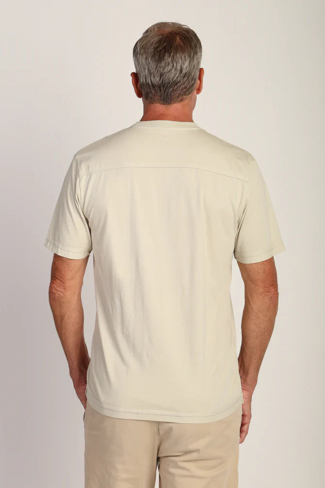 Men's short-sleeve crew-neck T-shirt, light cream, back view