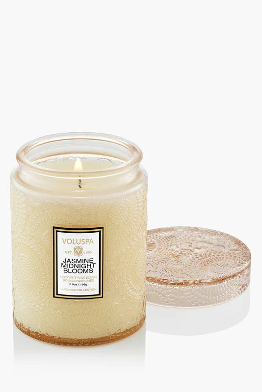 Small jar candle 5.5oz in jasmine midnight blooms