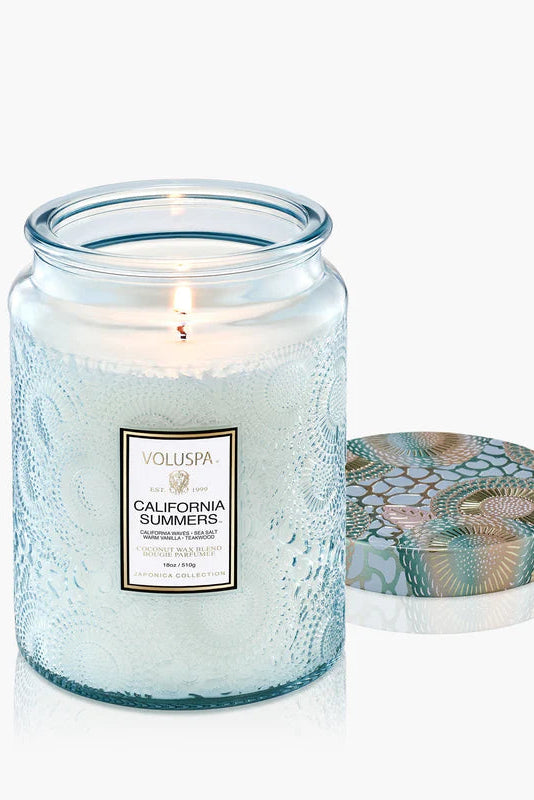 Large jar candle 18oz in California summers