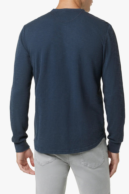 DWIGHT DOUBLE FACE HENLEY IN VINTAGE NAVY BACK VIEW