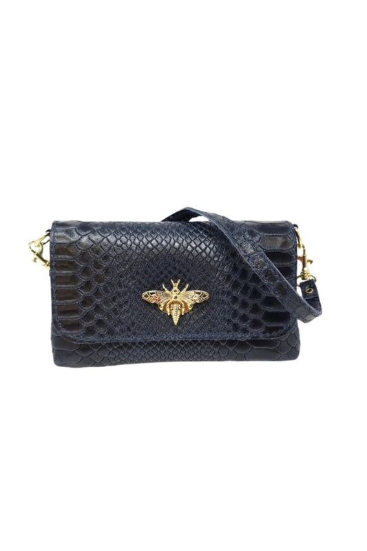 BUTTERFLY CROSSBODY BAG IN NAVY BLUE FRONT VIEW