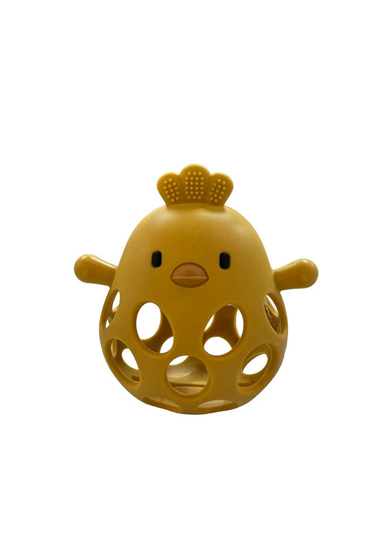 3D Chicken teether in mustard