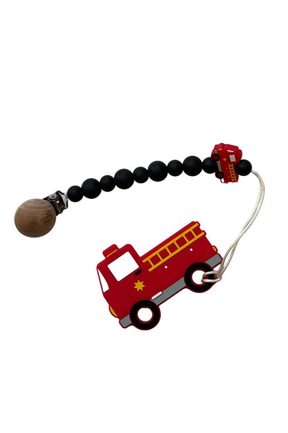 Teether and clip firetruck
